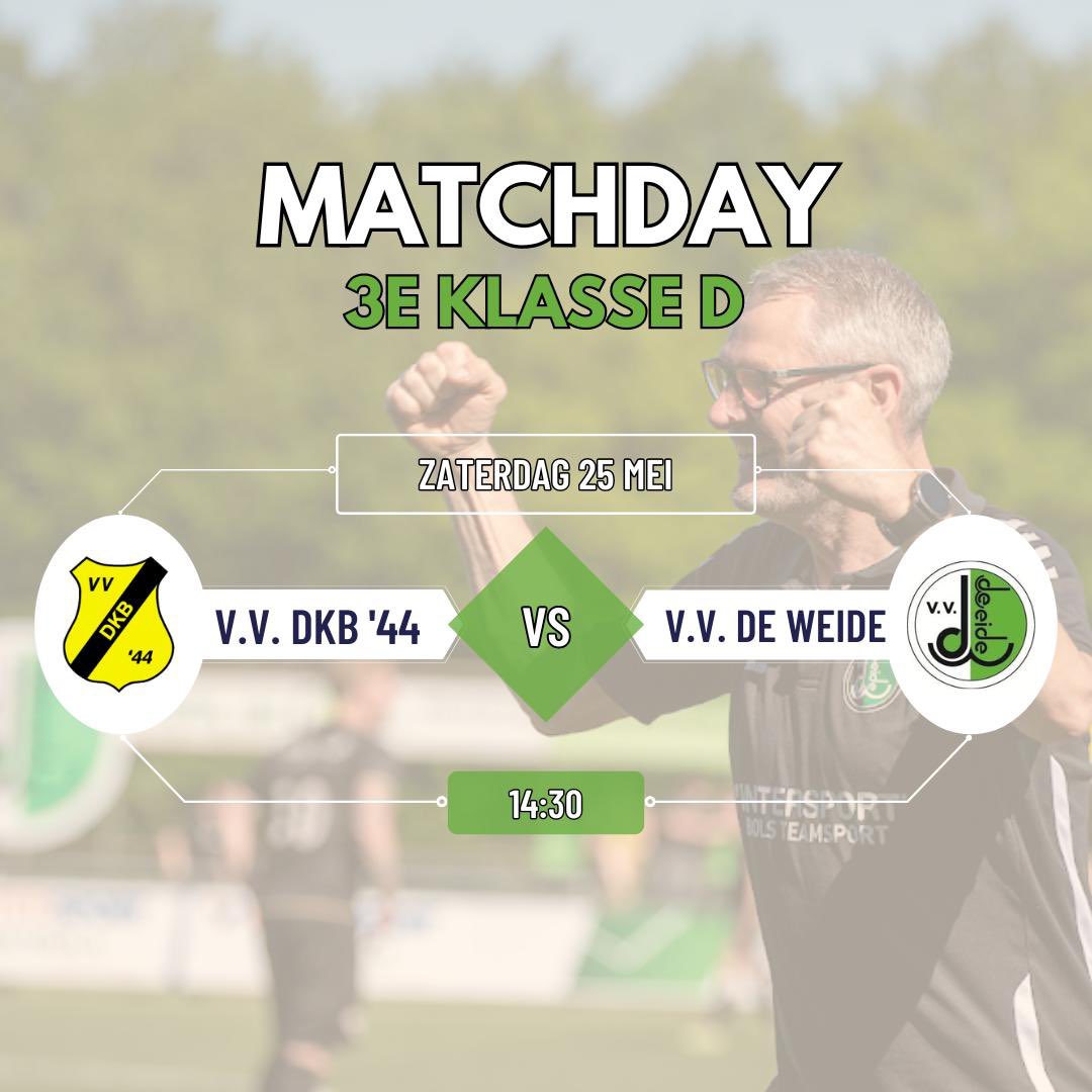 Matchday!! Vandaag spelen wij de laatste en belangrijkste wedstrijd van het seizoen ‘23/‘24 ⚽️

14:30 uur: <a href="/VVDKB_44/">vvDKB44</a> - De Weide

Tot vanmiddag! 💚🤍