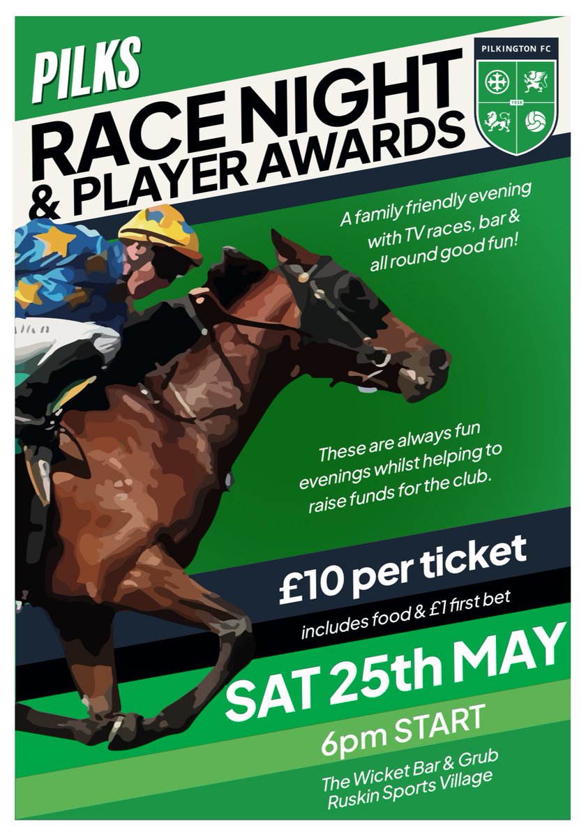 Cup final day and then the player awards and race night - see you all there #greenarmy 💚
