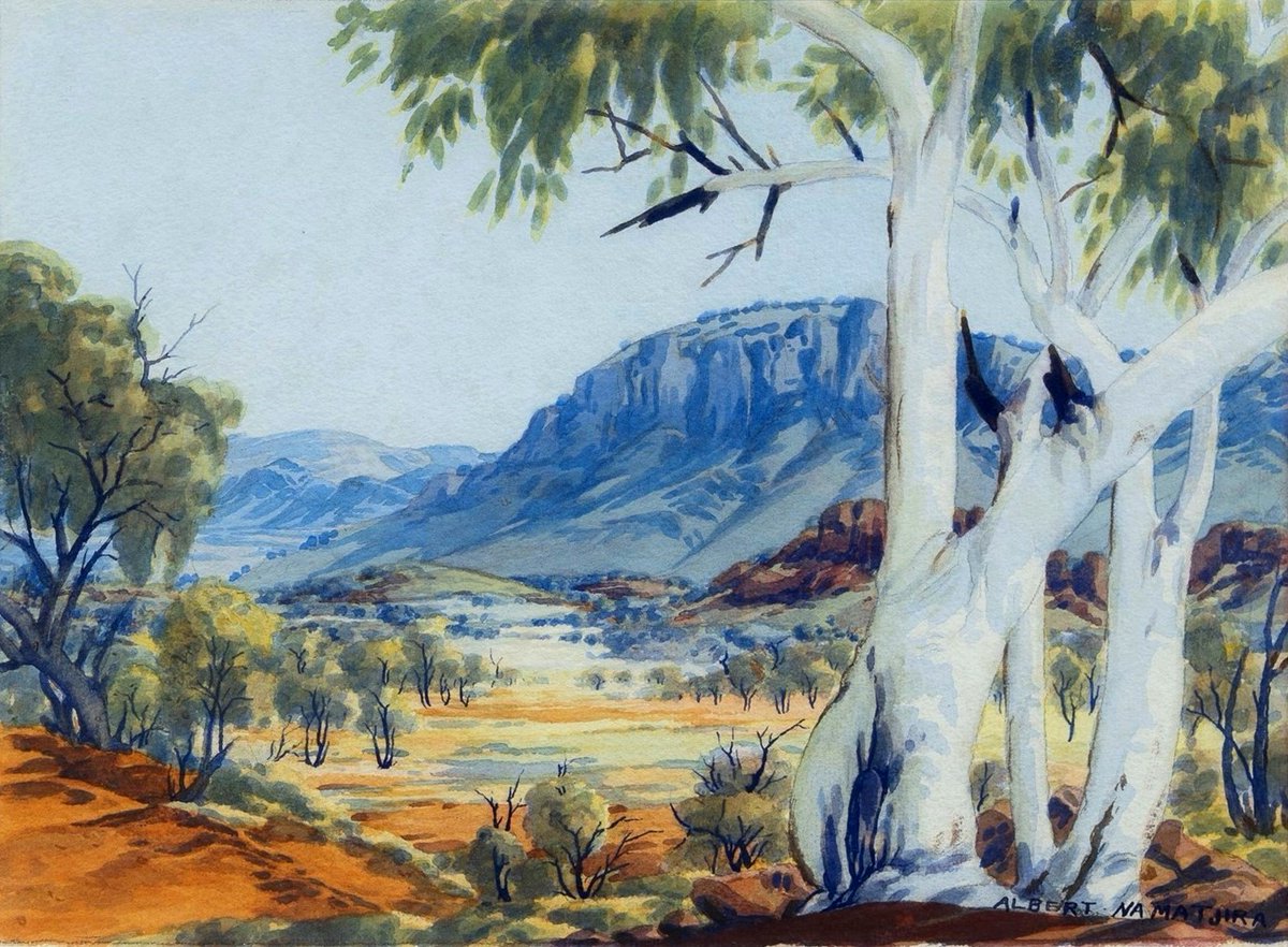 Albert NAMATJIRA (1902-1959)
Central Australia
#AustralianArt #ArtMarket #Sydney 
auctions.davidsonauctions.com.au/asp/searchresu…