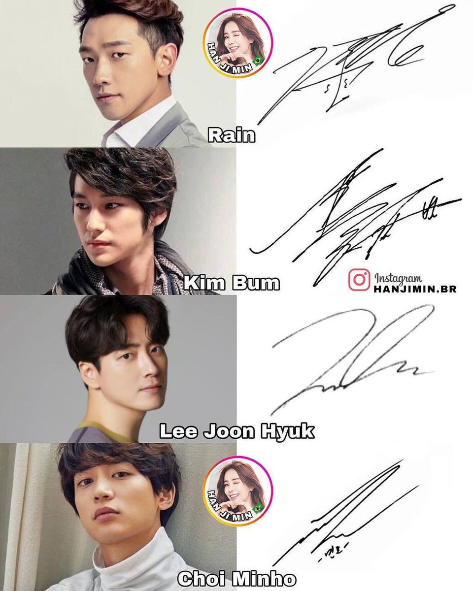 [ 🩷 ] « Celebrities » | Actors’s autographs! ♥️ Write a beautiful autograph 🥰🥰

#kimwoobin #parkhyungsik #leeseunggi #namjoohyuk #yooseungho #kimhyunjoong #parkhaejin #jangdonggun #jichangwook #songjoongki #junghaein #leeminho #leejoonhyuk #choiminho #kimbum #rain