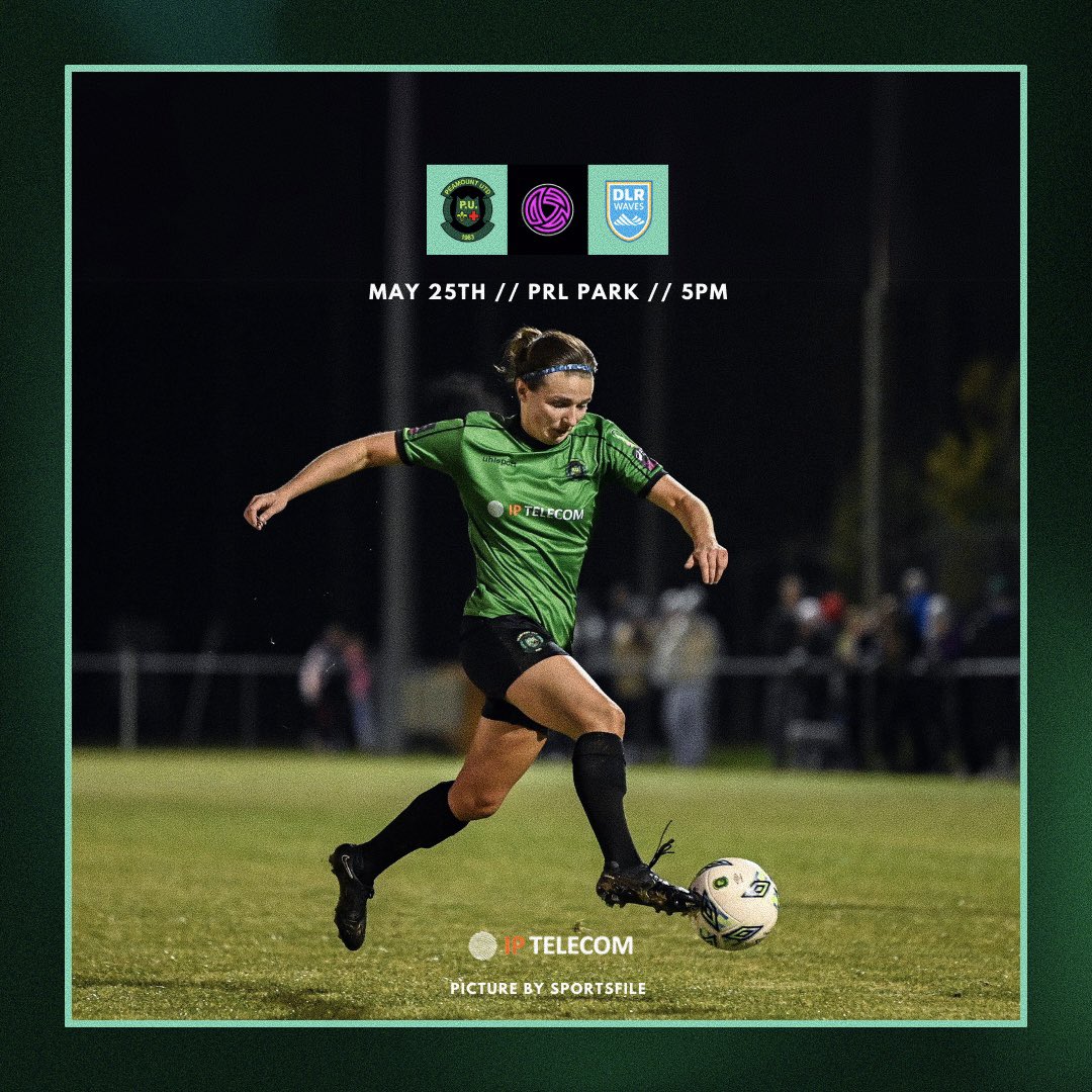 MATCHDAY! 🤩🟢⚫️ 🆚 DLR Waves 🏆 LOI Women’s Premier Division 🏟️ PRL Park ⚽️ Kick off 17:00 📺 Live on LOITV 🎟️ Pay at the gate (€10 / kids free)