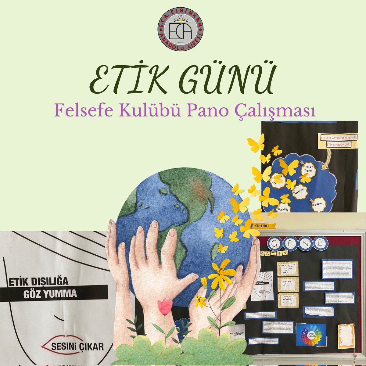 ecaelginkan's tweet photo. #EtikGünü münasebetiyle okulumuz felsefe kulübü bir pano çalışması yaptı. 
@maltepemem34 
#ecaelginkananadolulisesi https://t.co/1GjZLIDbEH
