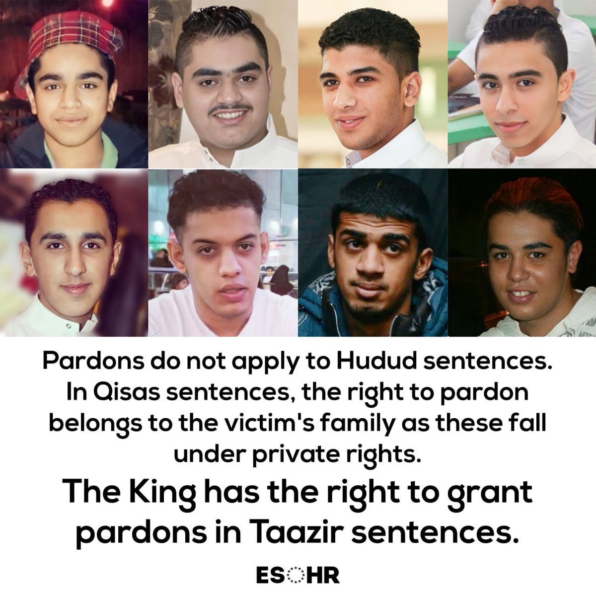 🔴 The King Signs Off on Death Sentences and Withholds Pardons Pardon is not a favour, but a right. 8 minors are sentenced to Taazir death, and the king has the power to pardon them. cutt.ly/4etRJnwM #StopTheSlaughter