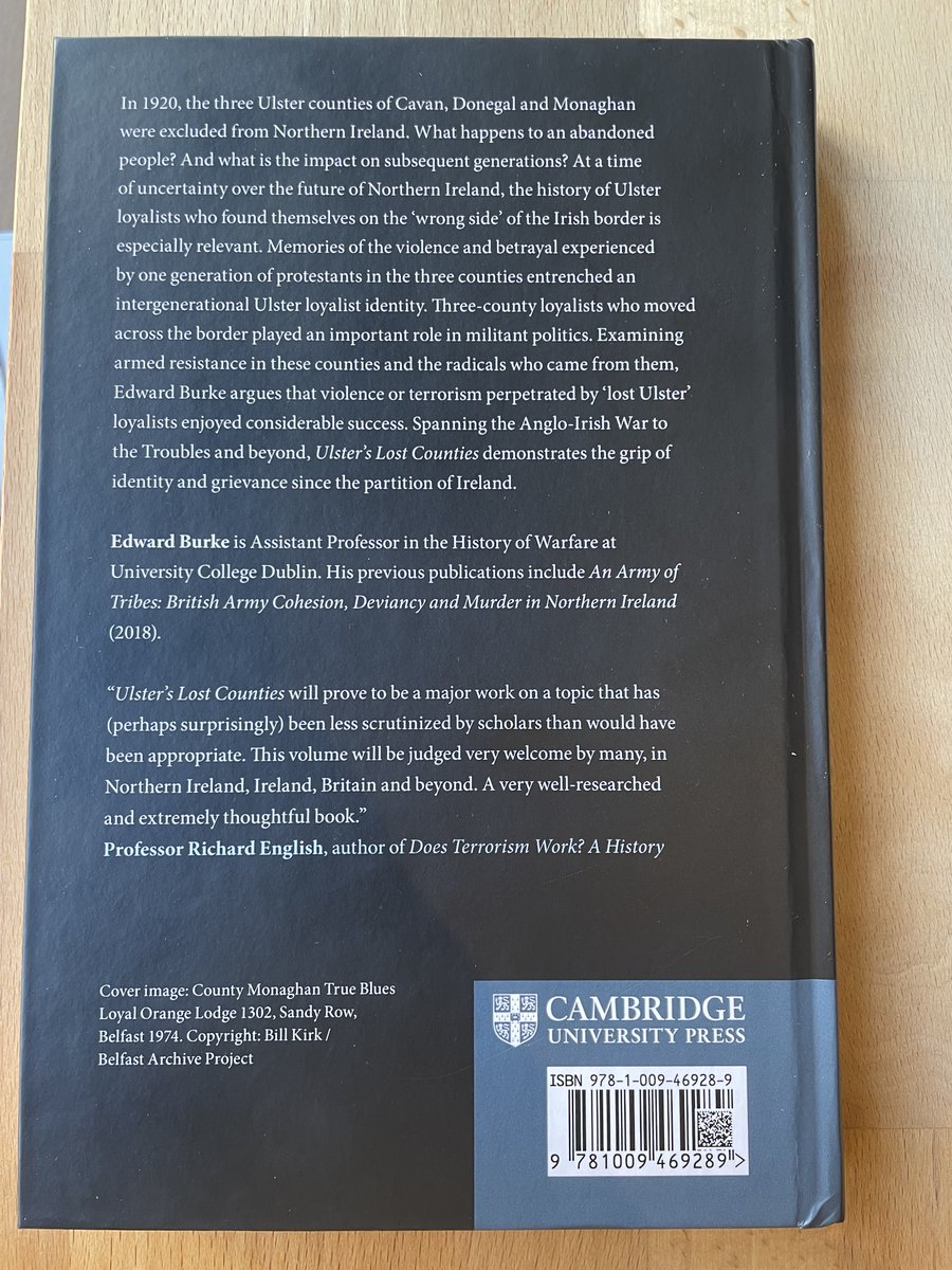 My new @CambridgeUP book – Ulster’s Lost Counties: Loyalism and Paramilitarism since 1920 – is out! It is expensive / discount code BURKE2024 via the link below. Paperback to follow🤞@ahrcpress cambridge.org/9781009469289