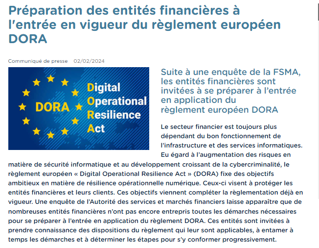 Cette Union des capitaux étant assortie de la mise en place d'identités numériques , sanitaires et financières obligatoires avec la création du nouveau réglement DORA

fsma.be/fr/news/prepar…