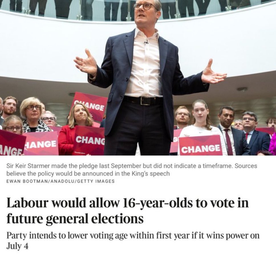 I campaigned for votes at 16, WHEN I WAS 16. I deeply regret it, I understood nothing about the country, the world or politics, and guess what, I supported Labour. This policy is just vote rigging.