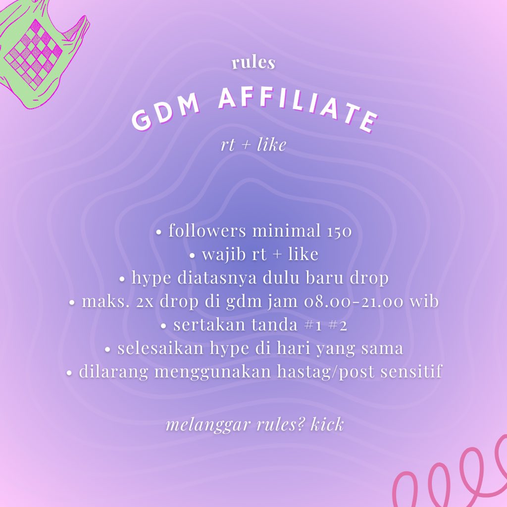 alluwntt's tweet photo. OPEN GDM HYPE AFFILIATE 
habis pembersihan

gdm 1 - rep/qrt + like (min. foll 100)
gdm 2 - rt + like (min. foll 150)

• RT tweet ini
• Baca Rules GDM
• Reply mau gdm 1 atau 2

[tag] gdm aff moots mutualan shopee tokopedia lazada jualan boost akun tweet saling retweet reply https://t.co/mEE2ZVOcwR