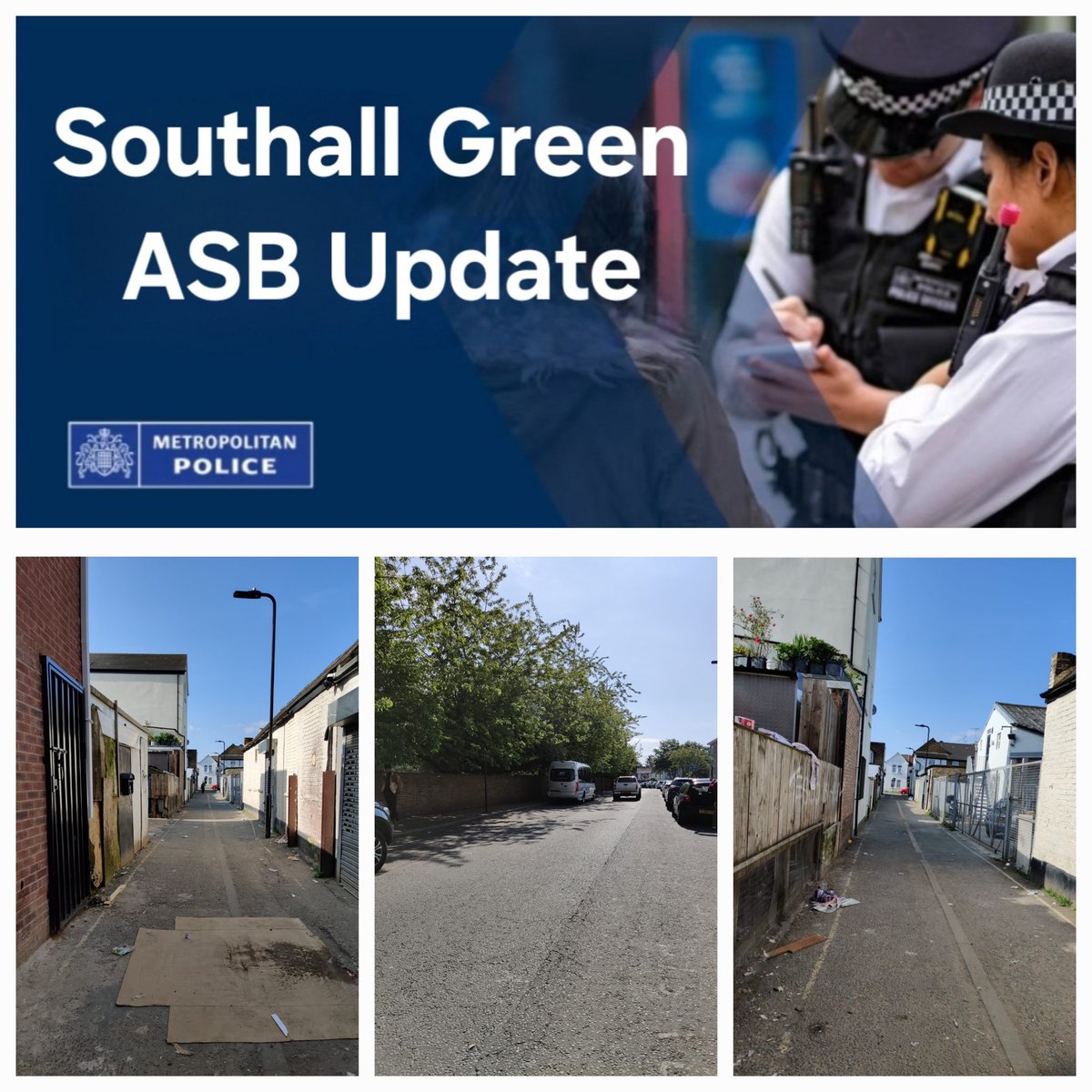 The team patrolled Dagmar Mews and Guru Nanak Road today, targeting the ongoing ASB and drug use. We are aware of the ongoing issues and will continue to deal with offenders who are disrespecting the local area robustly #notonourwatch