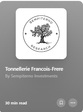 Sempiterno_Inv's tweet photo. Tesis de $TFF subida. 
Os animo enormemente a leerla y comentarme vuestras impresiones acerca de la empresa.

Link en mi bio🔗 https://t.co/R5BwnhS2xx