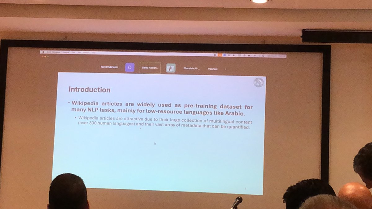 osact_workshop's tweet photo. 🎙️Paper (Leveraging Corpus Metadata to Detect Template-based Translation: An Exploratory Case Study of the Egyptian Arabic Wikipedia Edition)
By: Saied Alshahrani, Hesham Haroon Mohammed, Ali Elfilali, Mariama Njie, Jeanna Matthews

#LRECCOLING2024
#OSACT2024
#ArabicNLP https://t.co/4KbQHkXFZd