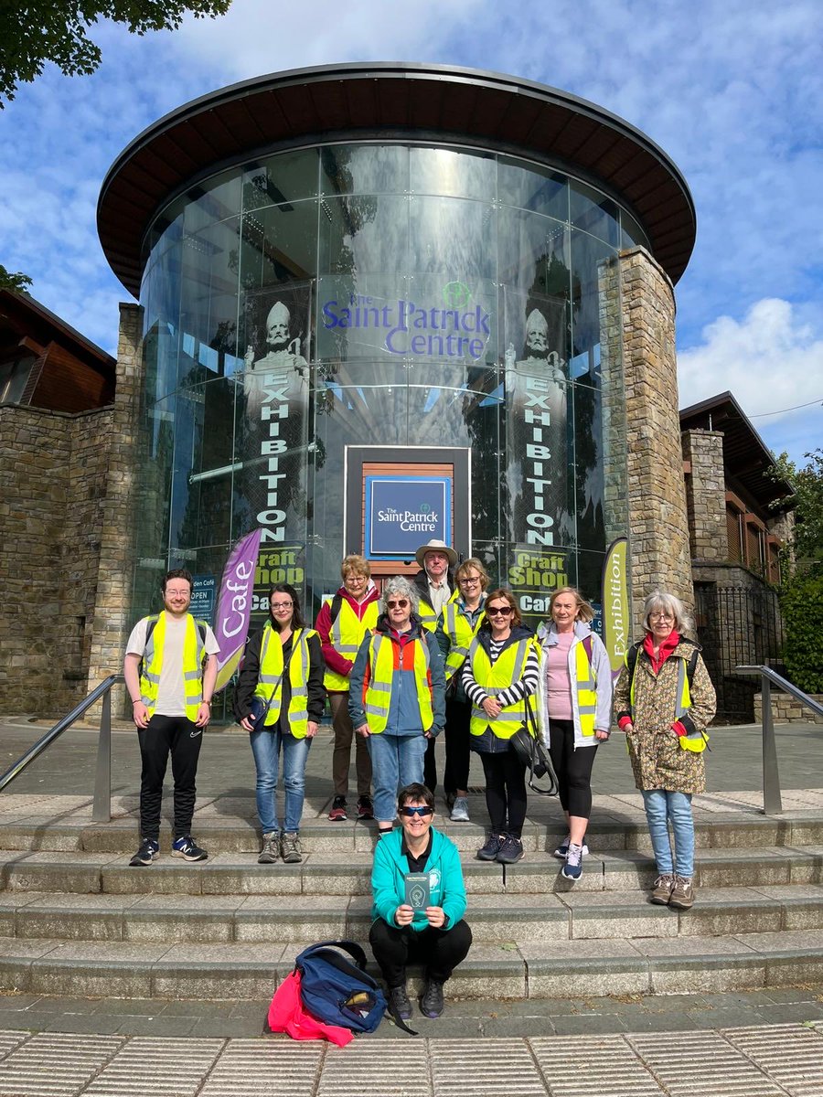 Pilgrims on St Patrick’s Way today with guide Elaine Kelly. En route from The Saint Patrick Centre Downpatrick to Inch Abbey, Saul Church &amp; St Patrick’s Grave. Be amazed☘️