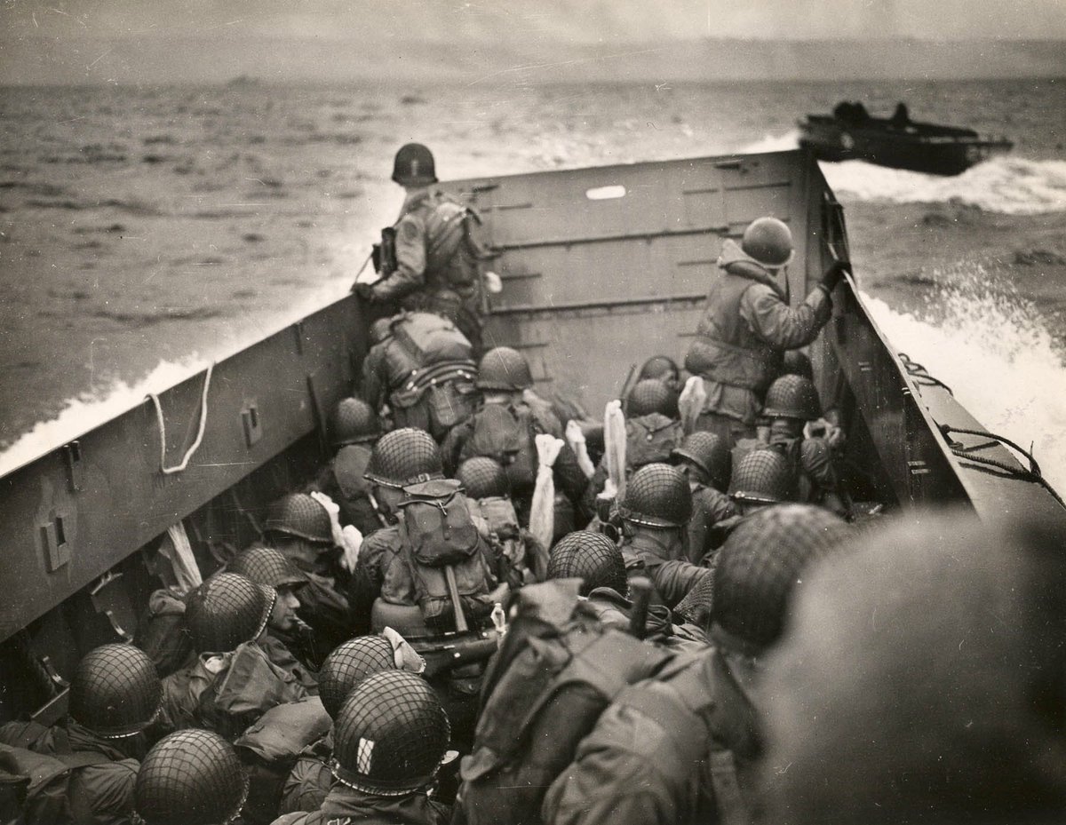 June 6th, 1944 Troops in an LCVP landing craft approaching Omaha Beach on D-Day.. A coalition of mainly British.. Canadian & American Forces launched the ambitious D-Day Invasion.. Photo C/O @RDog861 #MemorialDay2024