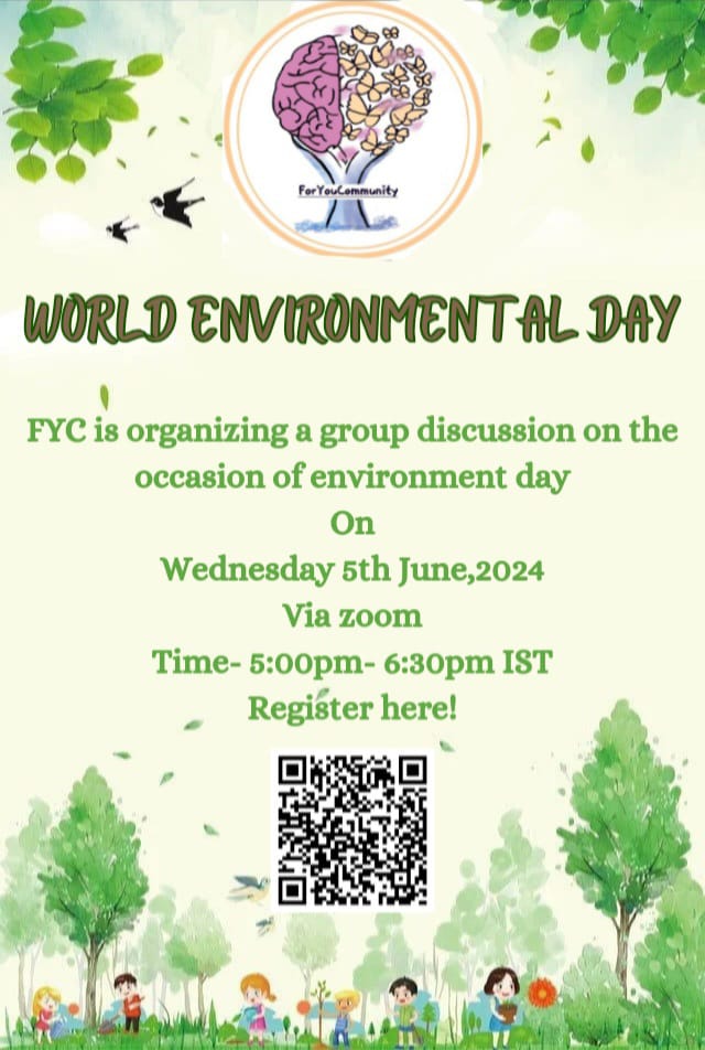 Aastha_Chauhan_'s tweet photo. The team is organizing the event on 5th june on the theme how mental health is interlinked with our environment!it's open to all kindly register yourself!https://t.co/K2SxNY5WC7

#ClimateCrises #environmental #greenplanet #mental_health #foryoupage https://t.co/fagJ6RLsut