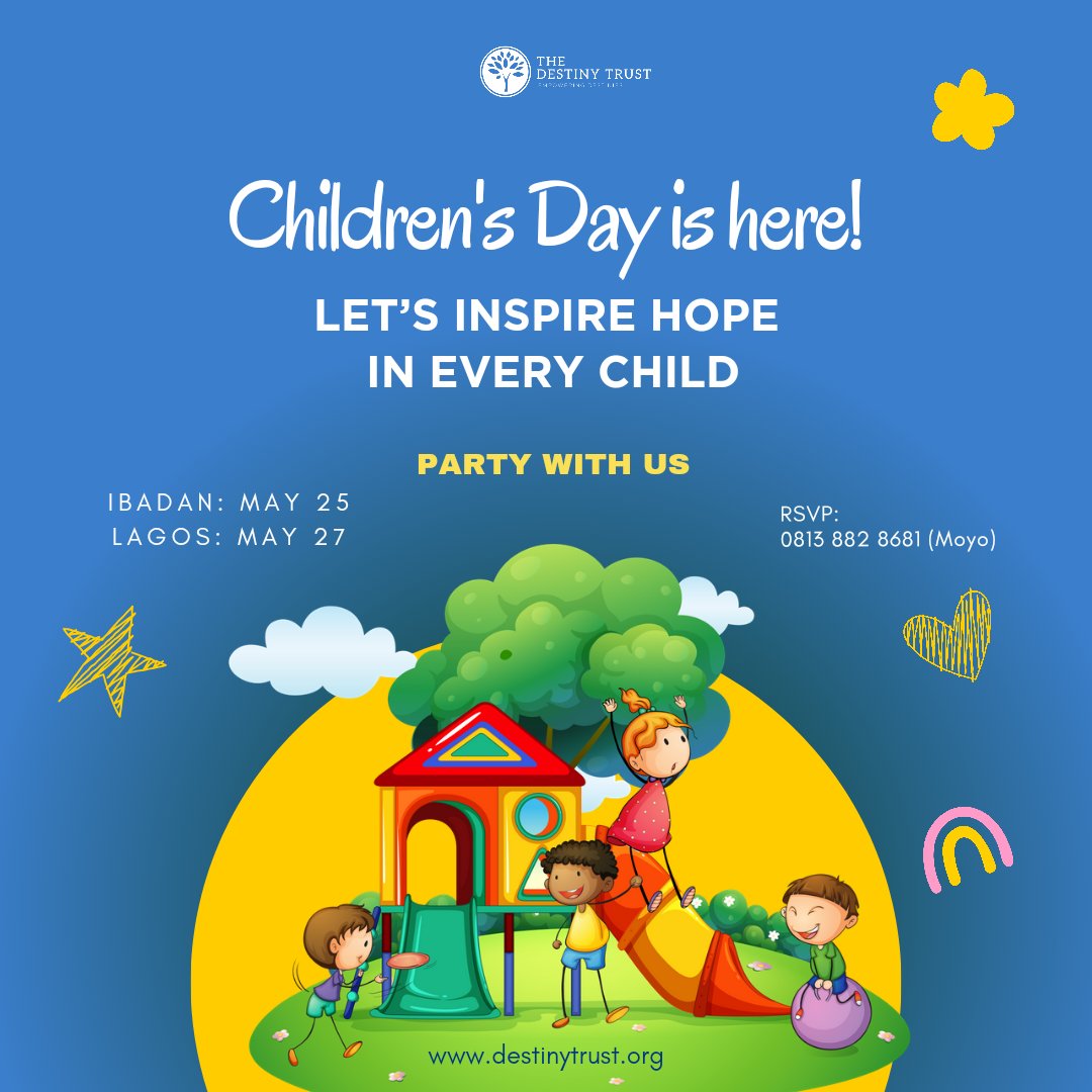 Children's Day is a time to show every child that they are special and loved and that their dreams are valid. Together, let's inspire hope in every child. The fun begins in Ibadan today. Would you like to put a smile on a child's face with us? #PartyWithUs #ShowLove #Children