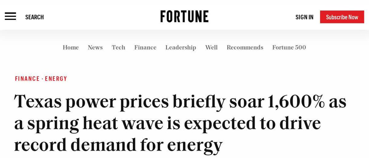 🔻Texas power prices briefly soar 1,600% as a spring heat wave is expected to drive record demand for energy
✍️It's getting hot so they've increased the energy prices 'a little'
#DeclineOfAHegemone