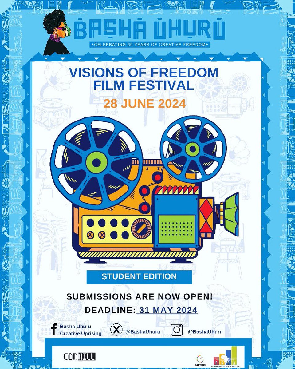 I’m curating the 2024 <a href="/BashaUhuru/">Basha Uhuru</a> “Visions of Freedom Film Festival”-Student Edition👩🏾‍🎓👨🏼‍🎓👨🏿‍🎓👩🏻‍🎓 We will be showcasing the best student films to film lovers &amp; industry execs! 
🎥Deadline 31 May. 
🎥Submit here: forms.gle/6EcAKhhaqoJqFX…