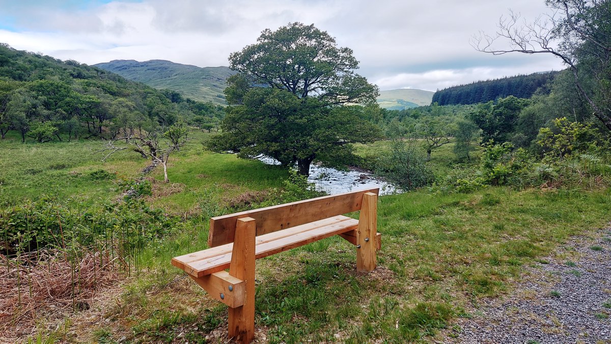 @MyFaveBench A nice breezy (no midges!) walk up by the Lussa River through the Ardura Community Forest. Some great places to sit and ponder! Recently installed benches