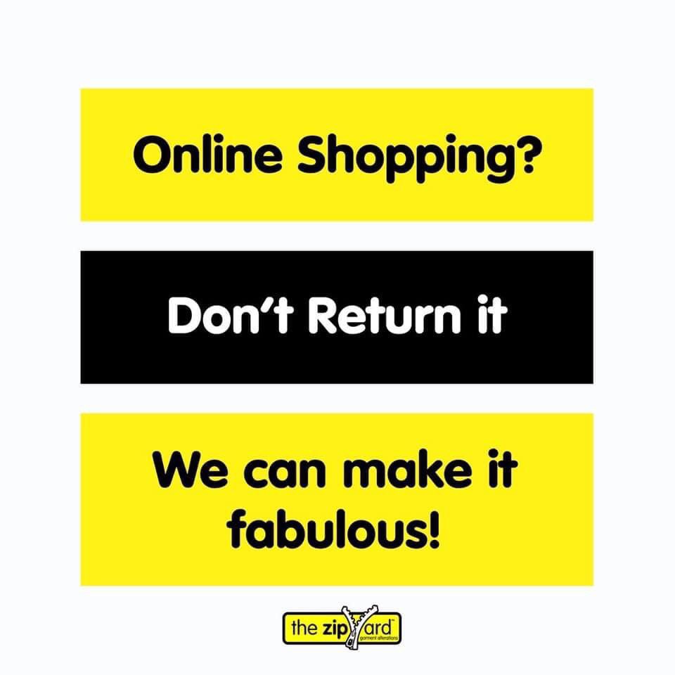 🛍 Had an online shopping disaster?

📦 Don’t return it. 

💫 We can make it fabulous!

#onlineshopping #alterations #thezipyard #lookgreatfeelfantastic #weloveeveryBODY