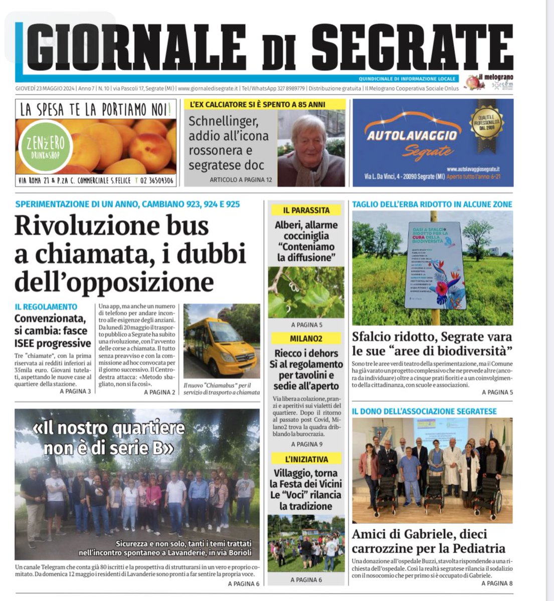 amicidigabriele's tweet photo. Ringraziamo il Giornale di Segrate per il bel articolo dedicato alla donazione di 10 carrozzine all’Ispedale Buzzi di Milano! @amicidigabriele @ospedalevittorebuzzi https://t.co/2N85eBRO9I