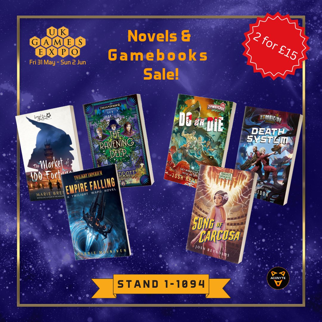 One more week until #UKGameExpo! Come meet our team at stand 1-1094 and buy some incredible books! There will be limited supply so make sure you grab your favourites before they go!! Meet @JonathanGreen and get a signed copy of The Darkness Over Arkham on Friday 31 May!