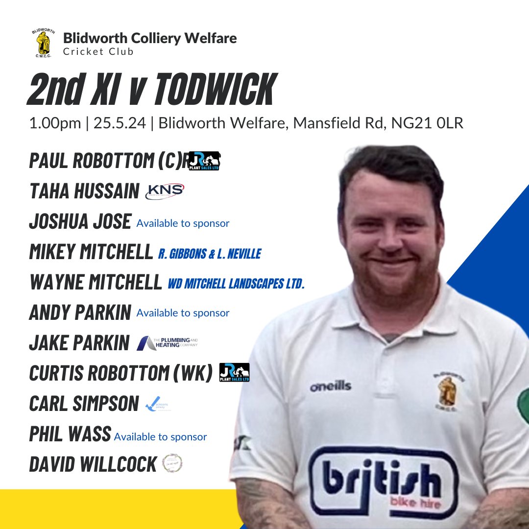 📣 𝐓𝐨𝐝𝐚𝐲'𝐬 𝐬𝐪𝐮𝐚𝐝

Wadworth CC have conceded today's 1st XI match because the home team couldn't raise a side. That has resulted in us being awarded all 22 points.

The 2nd XI make four changes from last week as they take on Todwick this afternoon.

#UTB | 🏏🔵