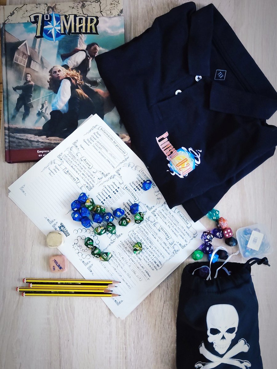 Con todo preparado para representar a <a href="/Proyecto_D20/">Proyecto D20</a> en el Día D20 organizado por <a href="/nivel_20/">Nivel20</a> . Tengo muchas ganas de narrar a mis misteriosos jugadores un poco de aventuras en 7° Mar. Que nervios ¡Feliz #DíadelOrgulloFriki!