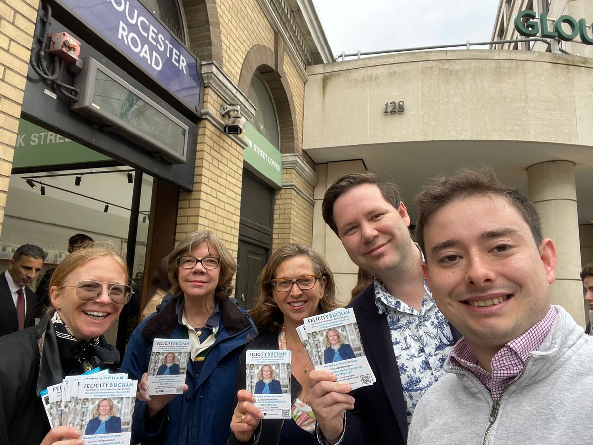 Day 1 of general election campaign on Thursday! Encouraging people to vote for @FelicityBuchan on 4 July! Felicity has been an outstanding MP standing up for all in Kensington and soon Bayswater. #generalelection #4july #election #voteconservative