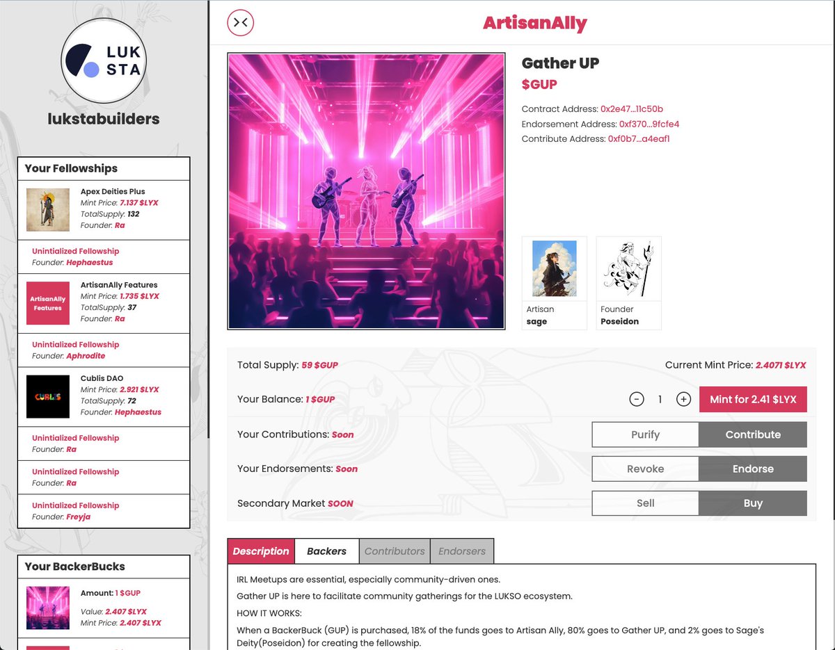 Early access for the BackerBucks is now officially finished. 

Now everybody can mint from every fellowship.