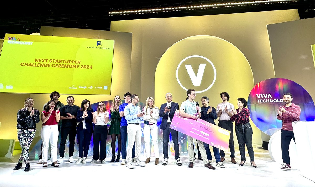 Fier d’être partenaire du - Next Startupper Challenge - à #Vivatech . Bravo aux lauréats 👏👏 et merci à la marraine @steph_delestre #CCI @VivaTech