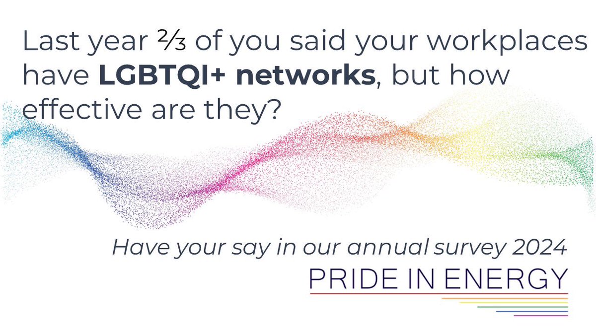 We might be biased, but we think LGBTQI+ networks are vital in the workplace. 

Let us know whether you’ve got one and how effective it is in our fourth annual survey #poweringequality survey.alchemer.com/s3/7815422/202…