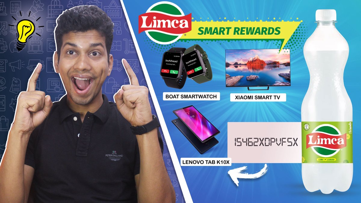 JacksonKrishna's tweet image. Win FREE Smartwatch, Tablet, Smart TV :  Limca Smart Rewards Offer 2024 | Limca Smart Rewards Offer | @DekhReview

Link : youtu.be/OCxhNi7deuY

Like, Share And Subscribe Our Channel ❤️❤️

#Limca #latestoffer #lootoffer
