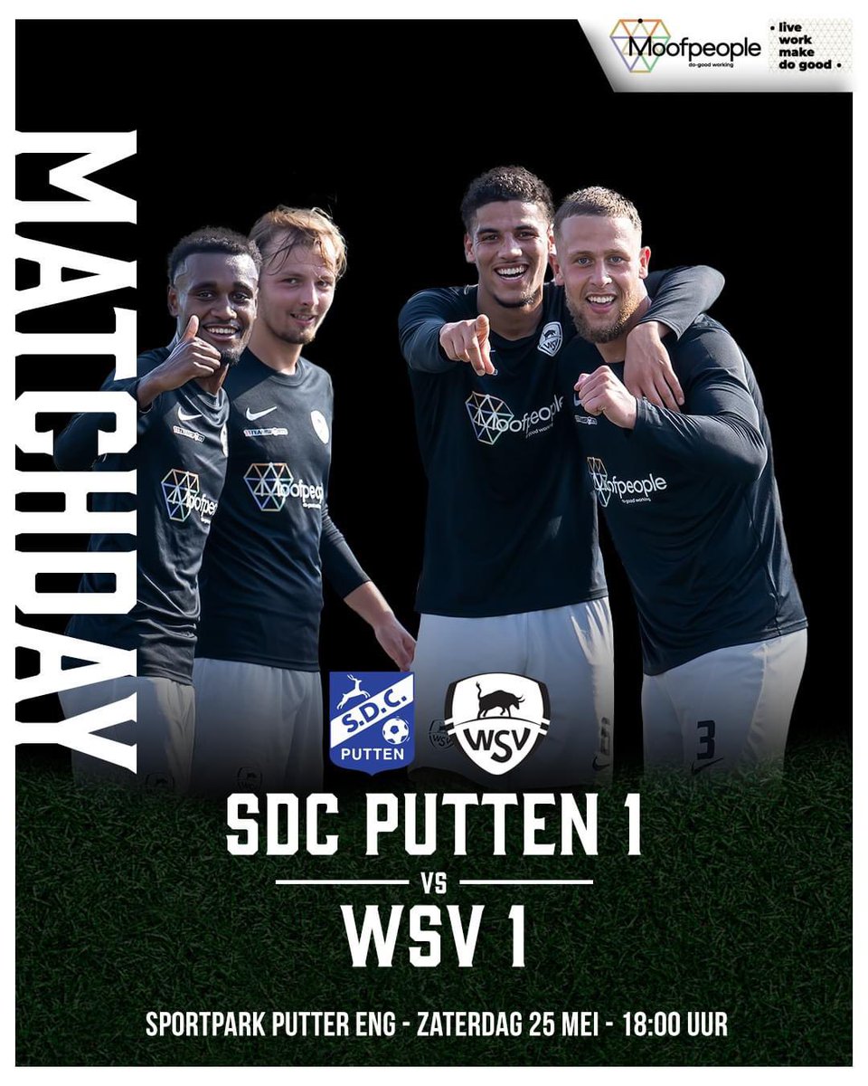 🔥 TODAY = MATCHDAY 
⚽ SDC Putten 1 - WSV 1
🕕 18:00
📌 Sportpark Putter Eng