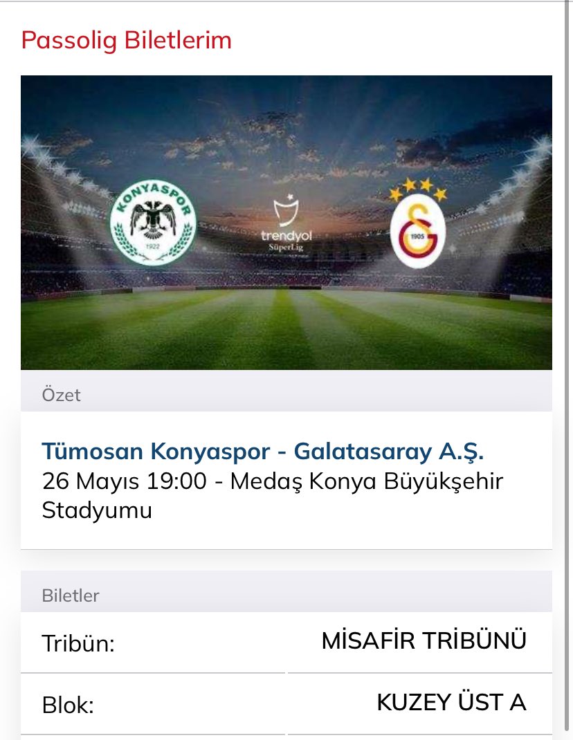 Satılık bilet !!! #galatasaray #konyaspor #maçbileti #şamoiyonluk