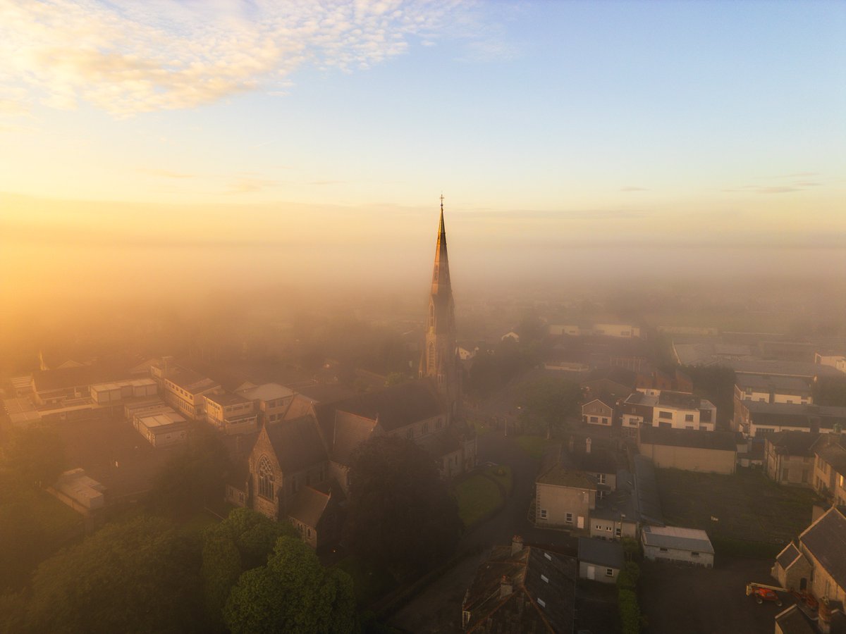 Golden misty morning at St. Patrick's Church, Trim.