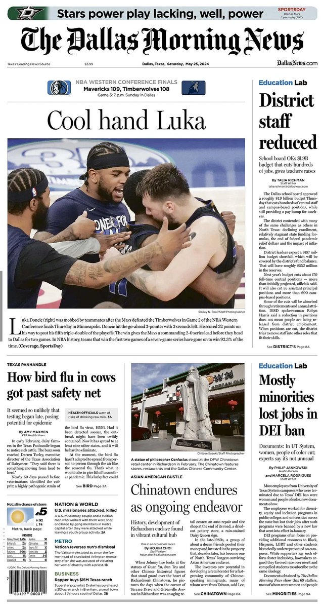 🇺🇸 District Staff Reduced ▫School board OKs $1.9B budget that cuts hundreds of jobs, gives teachers raises ▫@TaliRichman ▫is.gd/nqKBGs 👈 #frontpagestoday #USA @dallasnews 🇺🇸