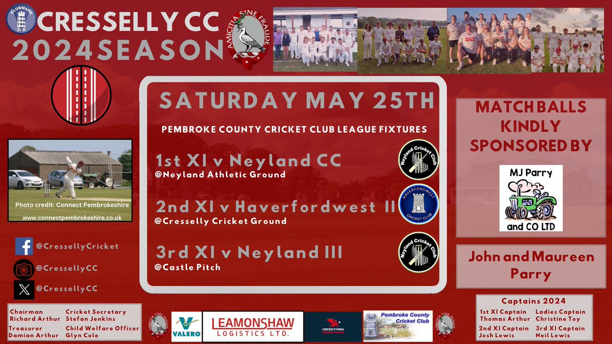 Cresselly CC (@cressellycc) on Twitter photo We go again ….
Balls kindly sponsored by Maureen and John Parry.
Best of luck to all 3 sides in action against
<a href="/NeylandCC/">Clwb Criced Neyland Cricket Club</a>
<a href="/HaverfordwestCC/">Haverfordwest CC</a> II
Neyland III We go again ….
Balls kindly sponsored by Maureen and John Parry.
Best of luck to all 3 sides in action against
<a href="/NeylandCC/">Clwb Criced Neyland Cricket Club</a>
<a href="/HaverfordwestCC/">Haverfordwest CC</a> II
Neyland III