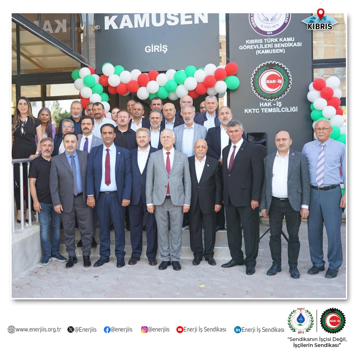 Enerjiis's tweet photo. Hak-İş Konfederasyonumuzun KKTC Temsilciliği Genel Başkanımız Mahmud Altunsoy, kardeş sendikalarımızın genel başkanları ve Hak-İş yönetiminin katılımıyla coşkulu bir şekilde açıldı. Temsilciliğimizin hayırlı hizmetlere vesile olmasını dileriz.

@hakiskonf @AltunsoyMahmud https://t.co/CDS0VhOwqM