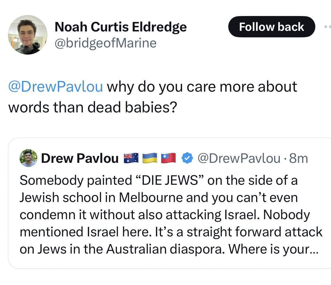 We are now at the stage where anti-Zionists are trying to defend somebody painting “DIE JEWS” on the side of a Jewish school in Australia.