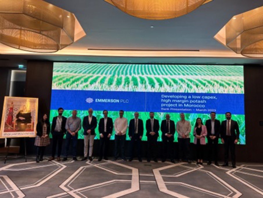 (For new followers) Photo of when Emmerson’s management team meet with bankers and advisors in Morocco to discuss next steps in moving towards financial close.  #Potash #MOP #SOP #SustainableMining 💚 #EML #Emmerson #Mining #Fertiliser #Fertilizer #Morocco #Maroc #Khemisset