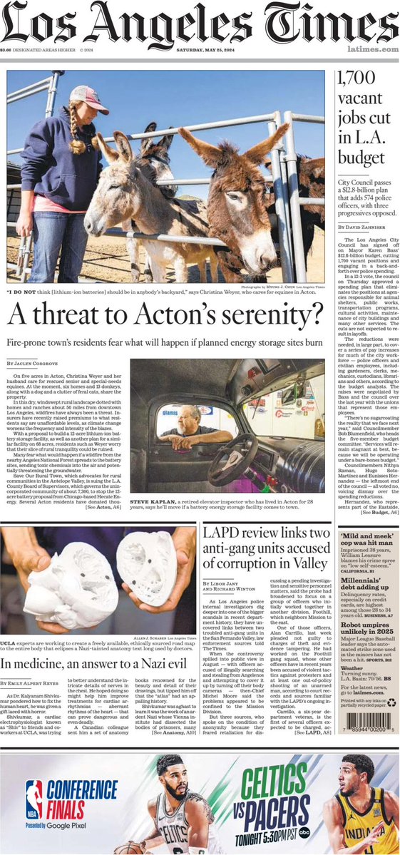 🇺🇸 A Threat To Acton's Serenity? ▫In Acton, rural serenity threatened by planned battery facilities, costlier fire insurance ▫@jaclyncosgrove ▫is.gd/JoFfMT 👈 #frontpagestoday #USA @latimes 🇺🇸