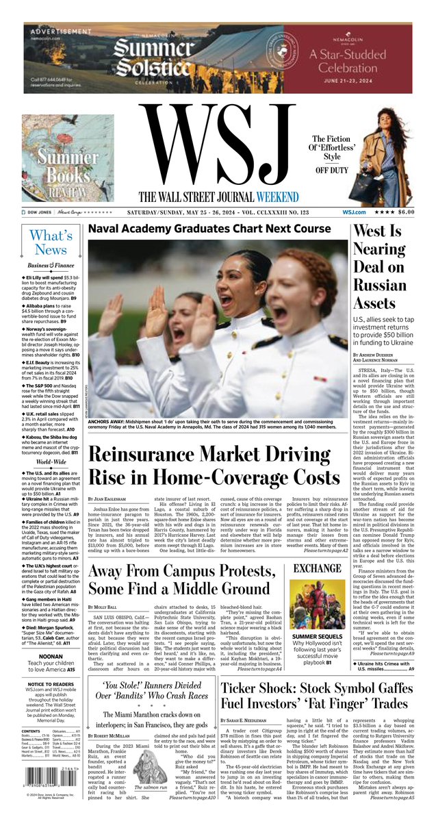 🇺🇸 Reinsurance Market Driving Rise In Home-Coverage Costs ▫A looming round of reinsurance renewals could signal slowdown in premium increases ▫@jeaneaglesham #frontpagestoday #USA @WSJ 🇺🇸