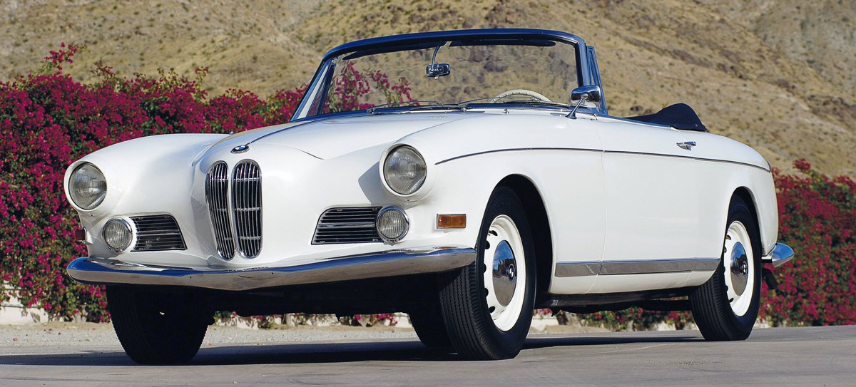 BMW 503 Cabriolet, 1956 & BMW Concept Skytop, 2024. BMW has used the annual Concorso d’Eleganza Villa d’Este on the shores of Lake Como to present a design study, an open two-seater for luxurious travel, in the style of the 503 from the 1950s. 
1️⃣