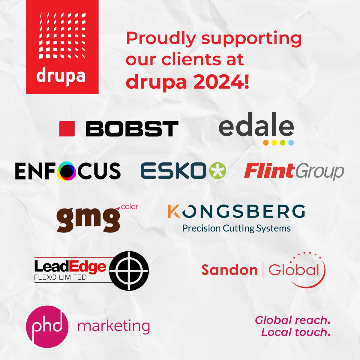 We’re bringing 100 years of print and packaging expertise to <a href="/drupa/">drupa</a> 2024!

We can’t wait for the doors to open and to see you all there.

Discover more about our presence at this print megashow here: phdmarketing.pulse.ly/rsu38pgxgj

#printing #packaging #drupa2024