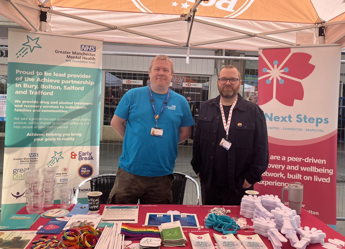 Ross Darbyshire (@rdarbyshiregmmh) on Twitter photo Achieve Bolton are here with <a href="/nextstepsbolton/">Next Steps</a> for Bolton Pride in Victoria Square right now. Talking with people about drug and alcohol use, treatment, recovery, development and wellbeing. If you are around, come and see us. #TogetherGMMH #CommunityCohesion #ReducingStigma Achieve Bolton are here with <a href="/nextstepsbolton/">Next Steps</a> for Bolton Pride in Victoria Square right now. Talking with people about drug and alcohol use, treatment, recovery, development and wellbeing. If you are around, come and see us. #TogetherGMMH #CommunityCohesion #ReducingStigma