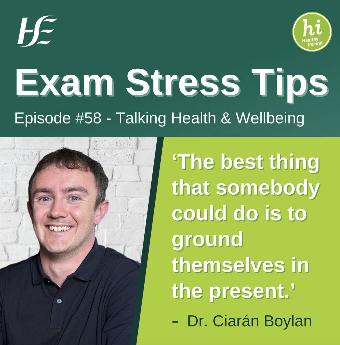 Thanks to Dr. Ciarán Boylan for sharing his insights for parents & young people in the run up to #examtime & #LeavingCert and #JuniorCert on the HSE #TalkingHealthandWellbeing #podcast: open.spotify.com/episode/3hq4fE… #YourMentalHealth