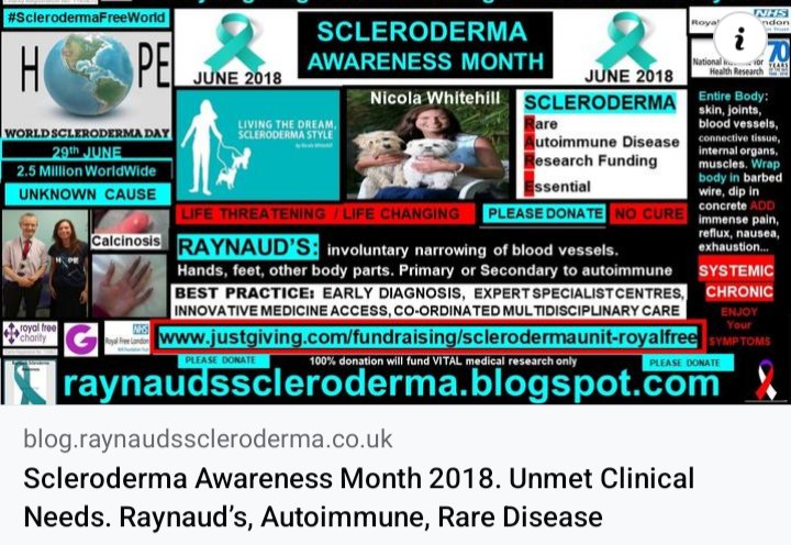 June #SclerodermaAwarenessMonth 🌻
#flashback #unmetclinicalneeds 
blog.raynaudsscleroderma.co.uk/2018/06/sclero… 
#SclerodermaFreeWorld #RaynaudsFreeWorld 
#Research #Scleroderma #SystemicSclerosis #Raynauds #Autoimmune #RareDisease #NoCure #UnknownCause #LifeChanging #ConnectiveTissue #DreamSnatcher