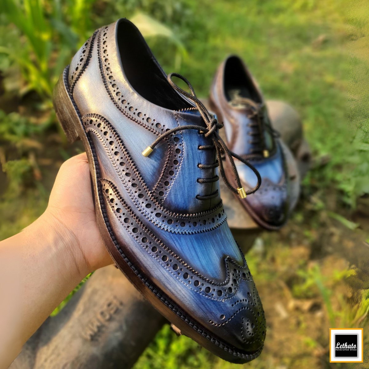 Wingtip Brogue Oxford in Navy. Crafted with precision and sophistication, these shoes are a must-have for any professional wardrobe. . . . #weddingshoesformen #menweddingshoes #formalshoesformen #italianleathershoes #formalshoes #oxfordshoe #lethatoshoes #menlook #lethato