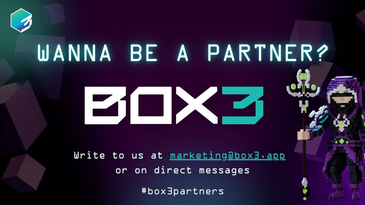 BOX3 CREATIONS (@box3app) on Twitter photo Hey there! Interested in partnering with Box3? We're looking for creative projects to join us in awesome journey!
๐ฎ Wanna be a partner? Email us at marketing@box3.app or message us here.
Letโs create something incredible together! ๐
#sandfam #web3 #partnership Hey there! Interested in partnering with Box3? We're looking for creative projects to join us in awesome journey!
๐ฎ Wanna be a partner? Email us at marketing@box3.app or message us here.
Letโs create something incredible together! ๐
#sandfam #web3 #partnership