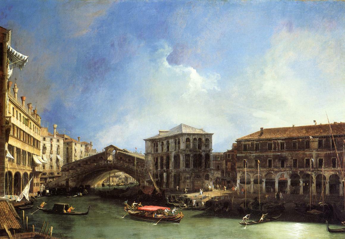 Grand Canel the Rialto Bridge from the North wikiart.org/en/canaletto/g…