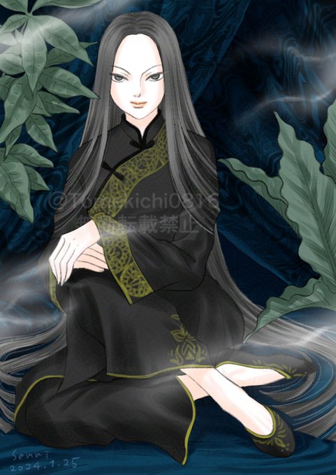 「chinese clothes very long hair」 illustration images(Latest)